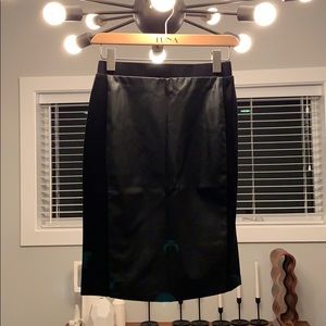 Black faux leather pencil skirt